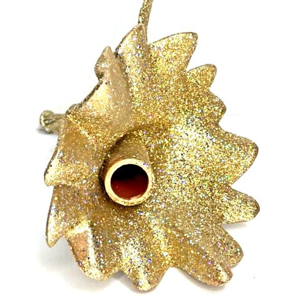 Gold Glittered Angel Christmas Tree Topper, Holiday Ornament Decoration - Picture 8 of 9